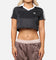 Adidas Women's Jacquard Crop Polo Shirt Black
