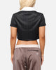 Adidas Women's Jacquard Crop Polo Shirt Black