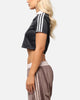 Adidas Women's Jacquard Crop Polo Shirt Black