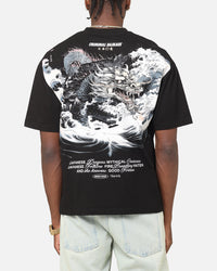 Criminal Damage Dragon Wave T-Shirt Washed Black