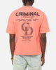 Criminal Damage International T-Shirt Coral