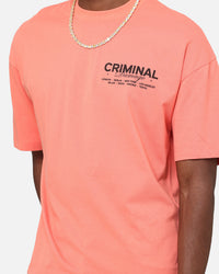 Criminal Damage International T-Shirt Coral