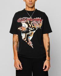 Ed Hardy Motor Cycle Club T-Shirt Black Acidwash