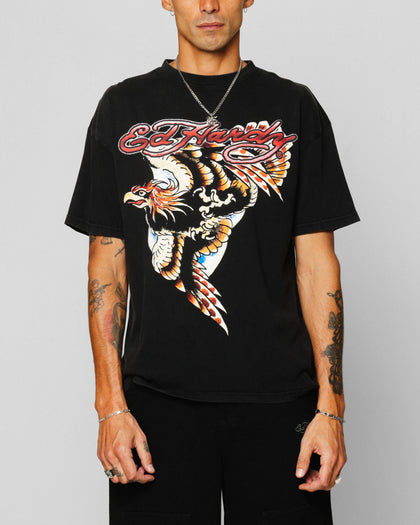 Ed Hardy Motor Cycle Club T-Shirt Black Acidwash