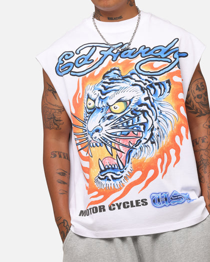 Ed Hardy Motorcycles Tiger Muscle T-Shirt White