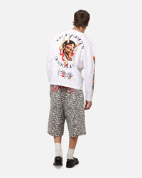 Ed Hardy Ed's Tattooing Long Sleeve T-Shirt Off White