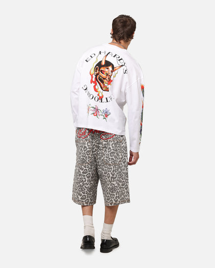 Ed Hardy Ed's Tattooing Long Sleeve T-Shirt Off White