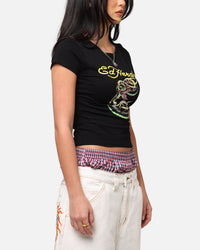 Ed Hardy Women's Snake Baby T-Shirt Black