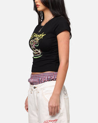 Ed Hardy Women's Snake Baby T-Shirt Black