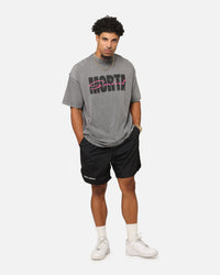Saint Morta Flux Mock Neck T-Shirt Washed Charcoal