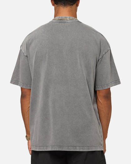 Saint Morta Flux Mock Neck T-Shirt Washed Charcoal