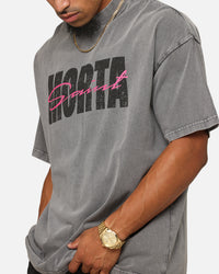 Saint Morta Flux Mock Neck T-Shirt Washed Charcoal