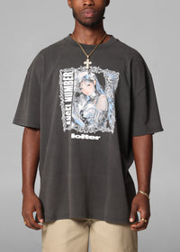 Loiter Angel Number T-Shirt Black Wash