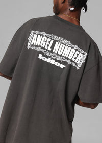 Loiter Angel Number T-Shirt Black Wash