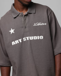 Loiter Ibiza Polo Shirt Charcoal
