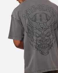 The Anti Order Akuma Mock Neck T-Shirt Washed Charcoal