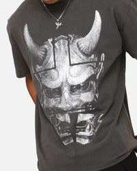 The Anti Order Oni Mask Boxy T-Shirt Black Wash