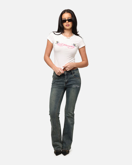 Ed Hardy Women's Butterfly Baby T-Shirt White