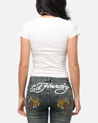 Ed Hardy Women's Butterfly Baby T-Shirt White
