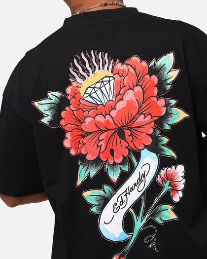 Ed Hardy Flourish Script T-Shirt Black