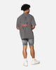Saint Morta St Valentine Mock Neck T-Shirt Washed Charcoal