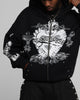 Loiter Hearts Zip Hoodie Black