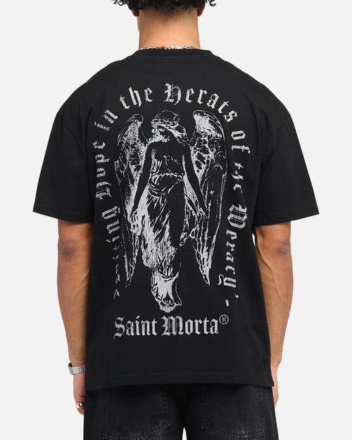 Saint Morta Weiry Hearts Boxy T-Shirt Black