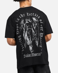Saint Morta Weiry Hearts Boxy T-Shirt Black
