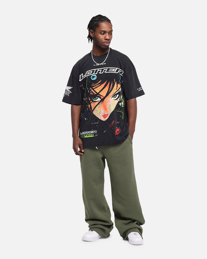 Loiter Project Dark Vintage T-Shirt Black Acidwash