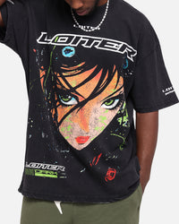 Loiter Project Dark Vintage T-Shirt Black Acidwash