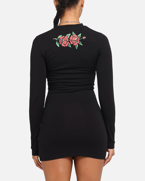 Ed Hardy Women's Panther Long Sleeve Dress Black