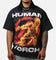 73Studio Marvel Fantastic Four Human Torch Fire Vintage T-Shirt Black Acidwash