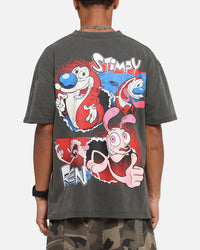 American Thrift X Nickelodeon Ren And Stimpy Heavy T-Shirt Black Wash