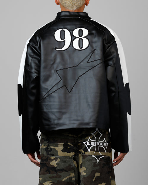 Loiter Engine Vegan Leather Jacket Black