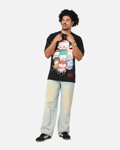 73Studio X South Park WTF Vintage T-Shirt Black Acidwash