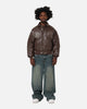 Ed Hardy Shinjuku Leather Jacket Brown