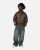 Ed Hardy Shinjuku Leather Jacket Brown