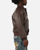 Ed Hardy Shinjuku Leather Jacket Brown