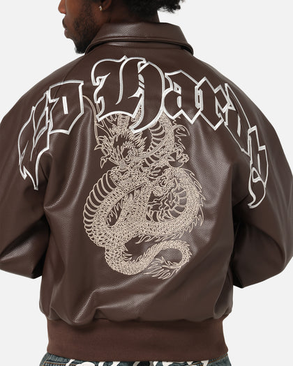 Ed Hardy Shinjuku Leather Jacket Brown
