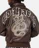 Ed Hardy Shinjuku Leather Jacket Brown