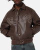 Ed Hardy Shinjuku Leather Jacket Brown