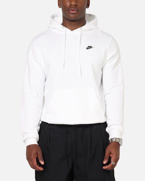 Nike Club Pullover Fleece Hoodie White/White/Black