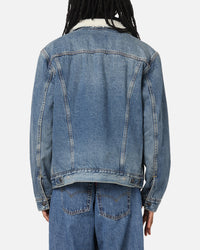 Levi Strauss And Co Relaxed Fit Sherpa Trucker Jacket Blue