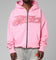 Loiter Silicone Rhinestone Zip Hoodie Pink