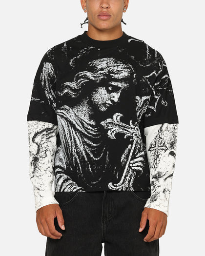 Saint Morta Crossbearer Layer Long Sleeve T-Shirt Vintage Black