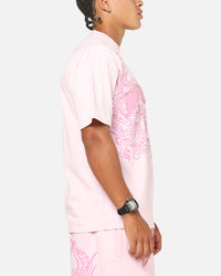 Ed Hardy Double Dragon Applique T-Shirt Pink