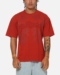 Ed Hardy Double Dragon Applique T-Shirt Red