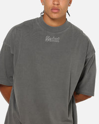 Saint Morta Vigil Mock Neck T-Shirt Washed Charcoal
