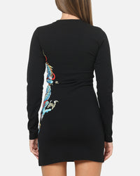 Ed Hardy Women's Dragon Long Sleeve Mini Dress Black
