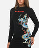 Ed Hardy Women's Dragon Long Sleeve Mini Dress Black